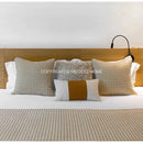 GobekUsa Beige Gold Houndstooth Jacquard Lumbar Pillowcase for Modern Interiors
