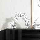 GobekUsa Golden Ring Black and White Striped Abstract Resin Figurines Home Decor