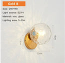 GobekUsa Gold Glass Ball LED Wall Light for Living Room Bedroom Bathroom Decor
