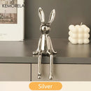 GobekUsa Ceramic Long-Eared Sitting Rabbit Ornament - Luxury Home Decor Accent