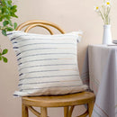 GobekUsa Handmade Cotton Woven Cushion Tassels - Ivory Black Yellow Stripe Home Decor