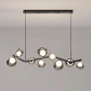 GobekUsa Glass Globe Black Led Pendant Chandelier - Nordic Style Dining Room Decor
