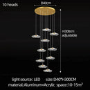 GobekUsa LED Lotus Leaf Staircase Chandelier: Modern Design for Hotel Lobby, Kitchen & Villa