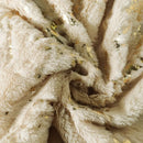 GobekUsa Golden Fur Cushion Cover White 43x43 - Luxury Home Decor Pillow Case