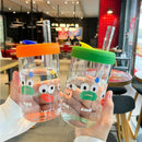 GobekUsa Kawaii Glasses with Lid and Straw Bubble Tea Cup - 550ml Cute Drinkware