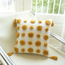 GobekUsa Geometric Tufted Embroidered Cotton Canvas Cushion Cover 45*45cm