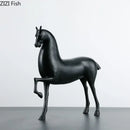 GobekUsa Black Horse Sculpture Desk Decoration - Modern Minimalist Room Decor