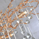 GobekUsa LED Branch Crystal Chandelier Copper Suspension Lights Luxe Ceiling Pendant