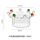 GobekUsa Clear Glass Fruit Bowl Plate Snack Dish Cake Dessert Cup Large Capacity