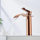 GobekUsa Gold and White Waterfall Bathroom Basin Faucet Mixer Tap Hot Cold Sink
