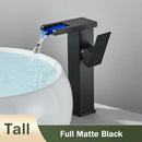 GobekUsa LED Black Waterfall Basin Faucet: Deck Mounted Hydroelectric Mixer Tap