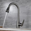 GobekUsa Gray Matte Kitchen Faucet | Pull Out Black Sink Tap Swivel Water Mixer
