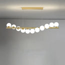 GobekUsa Glass Ball Gold Chandelier: Nordic Style Dining Room Kitchen Lighting