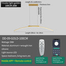 Modern Curved Bridge LED Pendant Light in Black or Gold
