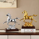 GobekUsa Golden Horse Mascot Resin Statue Artwork for Aesthetic Room Decor