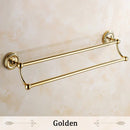 GobekUsa Brass Double Towel Bar Bathroom Shelf Black Towel Rack Holder
