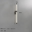 GobekUsa Acrylic Line LED Wall Lights Dimming Gold Black Metal for Living Room Bedroom
