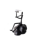 "GobekUsa Resin Paper Airplane Cloud Figure for Home Decor - Black Cartoon Abstract Figurine"