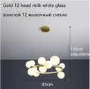 GobekUsa Glass Ball LED Chandelier: Modern Nordic Style for Living, Dining, Kitchen, Study