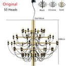GobekUsa 2097 Gold Silver Chandelier 50 Heads Pendant Lights for Living Room decor