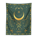 GobekUsa Celestial Moon Phase Tapestry with Floral Accents