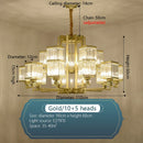 GobekUsa Crystal Chandelier Villa Living Room Lighting