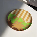 GobekUsa Korean Style Round Bamboo Fiber Dining Plate for Desserts, Fruits, and Cakes