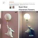 GobekUsa Kids Bear Wall Light Moon Decor for Girl Bedroom