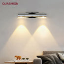 GobekUsa Adjustable Dual-head Rotatable Wall Lamp for Bedroom and Living Room