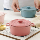 GobekUsa Ceramic Mini Soup and Dessert Bowl with Cover - Multipurpose Cookware for Baby Food, Steaming, and Stewing