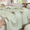 GobekUsa Cartoon Bear Printed Summer Quilt Lightweight Soft Cooling Blanket