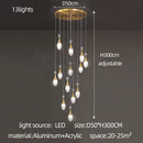 GobekUsa LED Luxury Chandelier for Living Room Hall Dining Kitchen - Modern Double Staircase Lighting