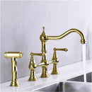 GobekUsa Gold Kitchen Faucet with Hand Shower and Pot Filler Tap