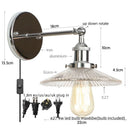 GobekUsa Industrial Loft LED Wall Light for Bedroom, Bathroom, Stairs - Plug In Iron Lamp