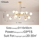 GobekUsa Glass Ball Modern Branch Chandelier - Magic Bean Design for Living Room