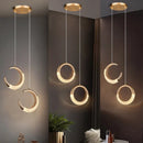 GobekUsa LED Ring and Moon Lamps Set - Modern Acrylic+Alloy Lighting Collection
