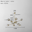 GobekUsa Glass Chandelier with Metal Frame for Parlor, Dining Room, and Bedroom Lighting