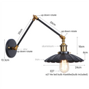 GobekUsa Gold Industrial LED Wall Lamp with Pull Chain Switch for Home Decor