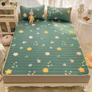 GobekUsa Cartoon Print Silky Mattress Set: 4-Layer Quilted Breathable Cushion