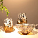 GobekUsa Gradients Black Glass Vase Terrarium Pot Bowl Desktop Organization Blooms Pots