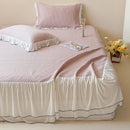 GobekUsa Cool Feeling 3-Piece Bedding Set - Solid Color Bedskirt, Bedspreads, Sheets & Pillowcases