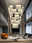 GobekUsa Acrylic LED Chandelier: Modern Light Luxury Dimmable Pendant for Living Room-Elegant Lighting Fixtures