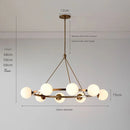 GobekUsa Glass Ball Chandelier LED Hanging Lamp Modern Nordic Style Pendant Light