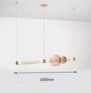 GobekUsa Luna Glass Tube Chandelier for Kitchen Dining Staircase LED Pendant Lamp