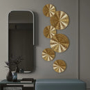 GobekUsa Geometric Golden Metal Wall Hanging Round Ornaments - Room Decoration Accessories