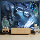 GobekUsa Golden Dragon Totem Carving Tapestry: Mysterious Psychedelic Wall Hanging