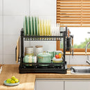 GobekUsa 2 Tier Kitchen Storage & Drying Rack - Countertop Organizer for Dinnerware & Utensils