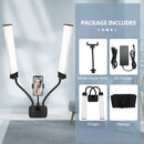 GobekUsa Dualarm LED Beauty Light with Circular Light Strip on Tripod
