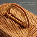 GobekUsa Handwoven Rattan Storage Box Tea Food Container Organizer