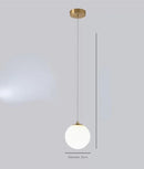 GobekUsa Glass Ball Dual Head Pendant Light for Bedroom, Modern LED Chandeliers